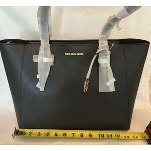 Michael Kors‎ Charlotte LG 3in1 Tote Black Leather MSRP $678 NWT